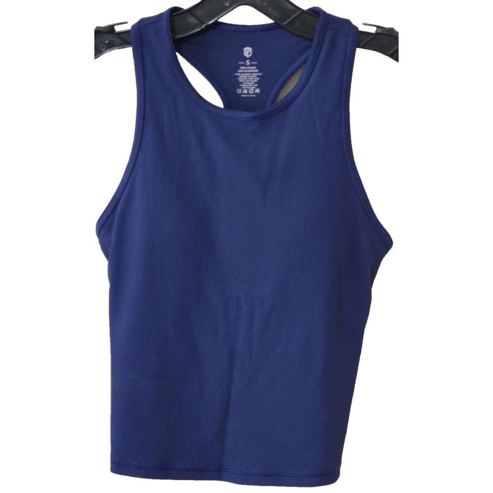 Born‎ Primitive Perfect Ribbed Cropped Racerback Tank Womens S Navy NWT